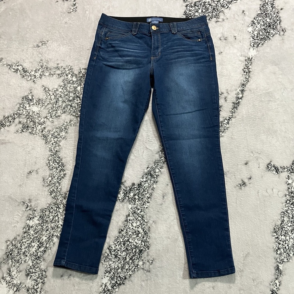 Democracy Ab Technology Dark Wash Skinny Jeans Size 14 Stretch Tummy Control